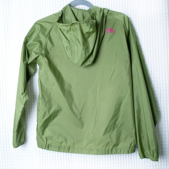 The North Face Rain Jacket Windbreaker Girl's Size L 14/16 Green Hooded - Picture 4 of 7